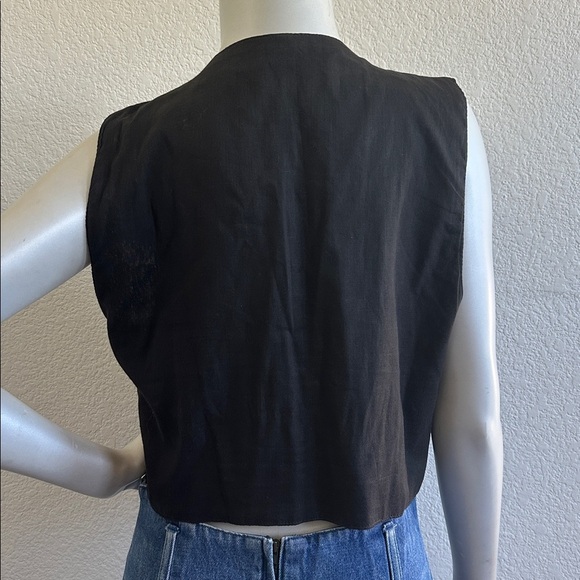 Vintage Brown Suede Button-Up Vest - Picture 6 of 9